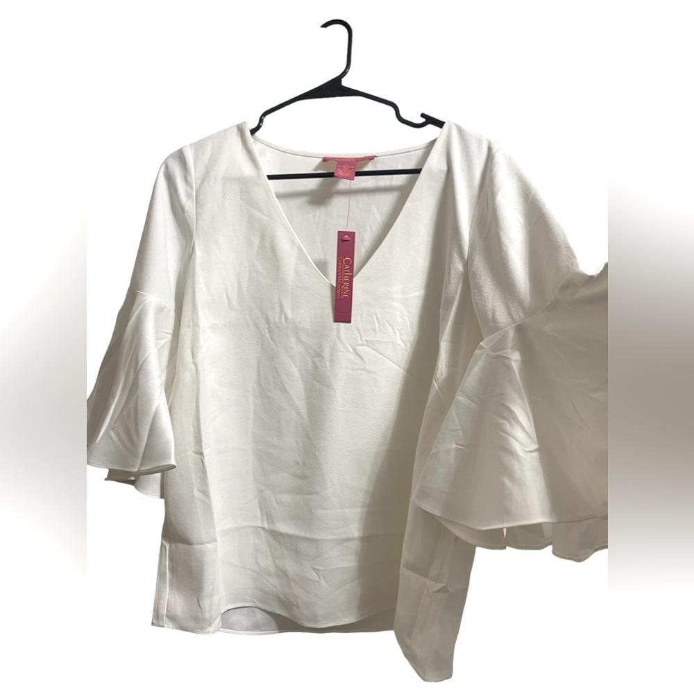 🌼NWT CATHERINE MALANDRINO IVORY BLOUSE. - Picture 1 of 7